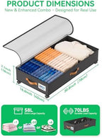Under Bed Storage with Wheels 2 Pack, UnderBed Storage Clother Organizer - Image 4