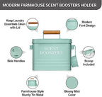 Calindiana Modern Farmhouse Metal Laundry Scent Booster Beads Dispenser Container with Scoop for Laundry Room Decor and Accessories and Space Saving Laundry Room Organization and Storage, Mint - Image 2