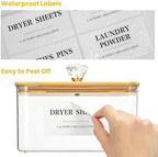 3 Pack Large Laundry Powder Container and Dryer Sheet Holder with Airtight Lid, Clear Plastic Laundry Pods Container for Laundry Room with Scoops, 12 Lables - Image 6