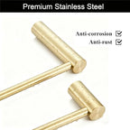 Towel Racks for Bathroom, NEWRAIN 30 inch Double Bath Towel Bar Wall Mounted, Stainless Steel Kitchen Towel Holder, Brushed Gold Towel Rod Towel Rail Hange - Image 5