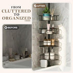 Corner Shower Caddy Tension Pole, Bathroom Organizer for Renters - Image 5