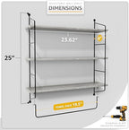 Sorbus 3-Tier Floating Shelves for Wall, Bathroom Storage & Decor (Gray) - Image 3