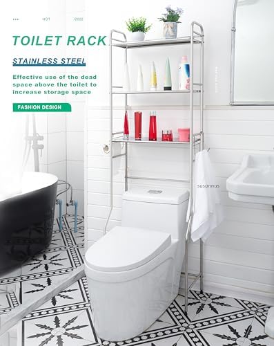 susunnus Over The Toilet Storage 3 Tier,Stainless Steel,for Toilet,Bathroom - Image 4