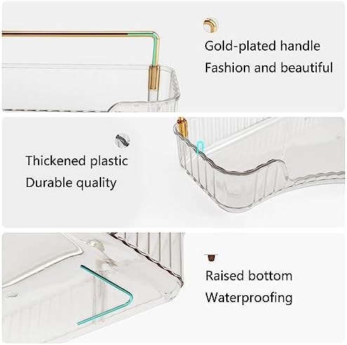 YCIA&DONE Corner Bathroom Counter Organizer, Makeup Organizer for Vanity, Skincare Cosmetic Perfume Tray, Corner Countertop Shelf Rack Storage for Bathroom Kitchen 3 Tiers (Clear White) - Image 3