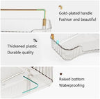 YCIA&DONE Corner Bathroom Counter Organizer, Makeup Organizer for Vanity, Skincare Cosmetic Perfume Tray, Corner Countertop Shelf Rack Storage for Bathroom Kitchen 3 Tiers (Clear White) - Image 3