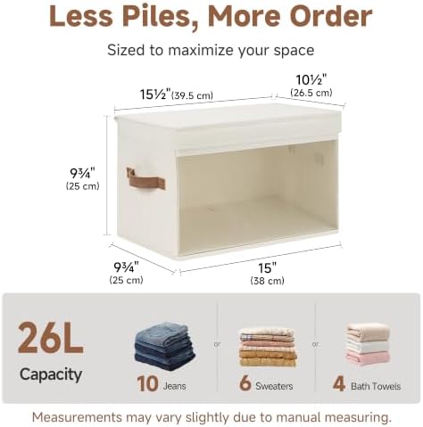 StorageWorks Fabric Storage Bins with Lids, Large Closet Storage Bins - Image 6
