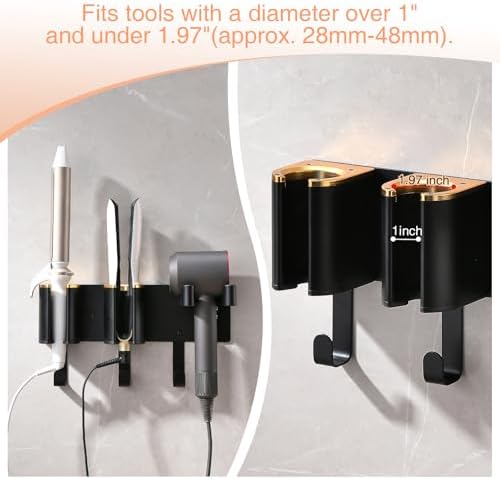 Hair Tool Organizer Wall Mount, Hair Dryer Curling iron Organizer - Image 5