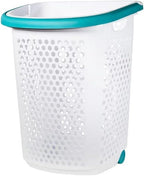 ReMoiz Wheeled Design Clothes Laundry Basket, 70.52 Liter Capacity Mind Reader Basket Collection, 2 Bushel Rolling Plastic Laundry Hamper with Pop-up Handle, White, Large by ReMoiz