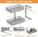 Under Sink Organizer, 2 Tier Under Sink Organizers and Storage, Adjustable Height, Slide out Metal Cabinet Organizers, Pull out Cabinet Storage Drawer Shelf for Kitchen Bathroom (Gray, 2 Pack) - Image 2