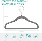 50 Pack Velvet Baby Clothes Hangers, Grey, Non-Slip, Space-Saving - Image 2