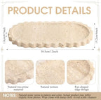 Hushee Travertine Vanity Tray with Scalloped Pattern Edge, 12"x6" - Image 2