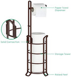 TomCare Toilet Paper Holder Stand Free Standing, Holds 4 Mega Rolls, Bronze - Image 3