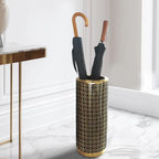 ZOEJADE 18" High Black Gold Umbrella Stand Entryway Walking Stick Holder - Image 4