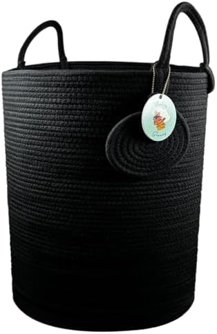 Modern Granny Extra Large Cotton Rope Laundry Hamper 16x22 Inch Dual Secure Woven Handle for Living Room Closet Clothes Blanket Organization - Image 2