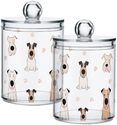 4 Pack cute dogs pattern art Apothecary Jars with Lid by Unknown