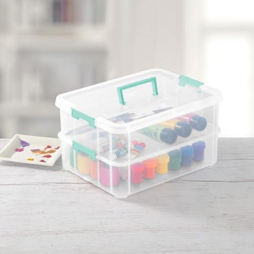 Sterilite Stack & Carry 2-Layer Handle Storage Box with Lids, 4-Pack - Image 5