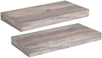 HOOBRO Floating Shelves for Wall, Wall Mounted Shelf Set of 2, 15.7" Hanging Shelf with Invisible Brackets, for Wall Decor Storage in Bathroom Bedroom Kitchen Living Room Office, Greige BG40BJ01 by HOOBRO