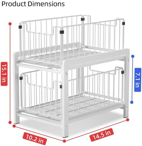 2-Tier Pull Out Cabinet Organizer, Slide Out Under Sink Organizer - Image 2