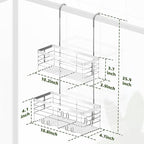YUOROS 2 Tier Shower Caddy Hanging Over the Door (Silver) - Image 6