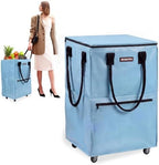WORKPRO Large Rolling Grocery Bag, 36-Gallon Rolling Tote with 5 Wheels by WORKPRO