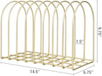 MyGift Brass Metal Wire File Desk Organizer Binder Holder with 8 Wide Slots - Image 6