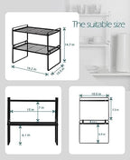 Shantton Cabinet Shelf Organizer, Pantry Shelf Rack, Black 16.1x10.6x7.3 - Image 3