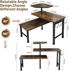 Kitchen Countertop Organizer, 3 Tier Moveable Corner Shelf Kitchen Shelf with Hook, Countertop Organizer for Bathroom, Spice Rack, Bookshelf, Coffee Area, Dresser Table (Brown) - Image 4
