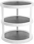 Yesland 3 Tier Lazy Susan Turntable - 12'' Round Tiered Rotating Kitchen Spice Organizer and Non-Skid Organization Storage Container - Tiered Tray for Fruit, Snacks, Cosmetic, Pantry, Bathroom(Grey) by Yesland
