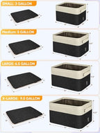 BALEINE 4 Pack Fabric Closet Storage Bins for Shelves, Linen Closet Organizers and Storage, Decorative Baskets for Organizing, Shelf, Clothes, Home, Office (Black, 14''x10''x8.5'') - Image 2