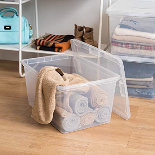 IRIS USA 4-Pack 58 Qt Storage Bins with Lids, Clear, Stackable - Image 3