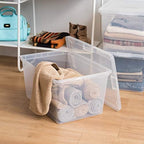 IRIS USA 4-Pack 58 Qt Storage Bins with Lids, Clear, Stackable - Image 3