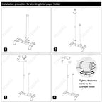 HouseAid Free Standing Industrial Pipe Toilet Paper Holder for Bathroom, Stand Rustic Iron Toilet Roll Holder with Reserve, Vintage Style, Matte Black - Image 6