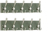 SKOLOO Creations Forest Green Solid Wood Wall Mounted Coat Rack, 5 Hooks, 16-7/8" Long - Kitchen, Mudroom, Entryway, Bathroom - Includes Mounting Hardware, Wall Coat Hanger, Towel Rack, Pack of 2 by SKOLOO
