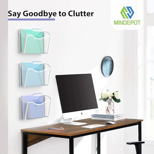 MINDEPOT Wall File Organizer, Hanging Wall File Holder, 6 Pack, Black - Image 6