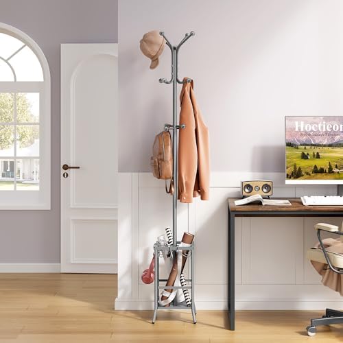 Hoctieon Coat Rack Freestanding, Coat Tree with Umbrella Holder - Image 5