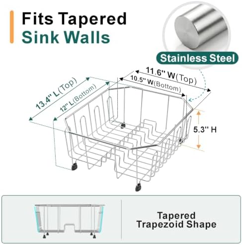 Swedecor Small in Sink Dish Drying Rack - Stainless Steel for Kitchen RV - Image 2