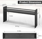 Spice Rack Shelf for Kitchen Stove, Over The Stove Shelf with 4 Hooks, Premium Wood & Metal Commbined Spice Rack Organizer Extra Storage Countertop (Black) - Image 2
