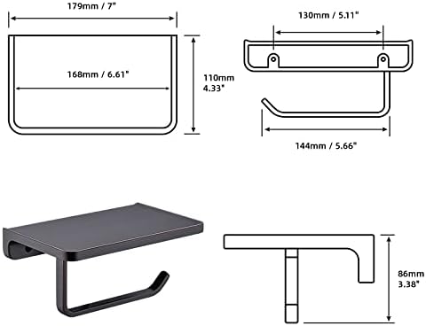 Oil Rubbed Bronze Toilet Paper Holder with Shelf - Image 7