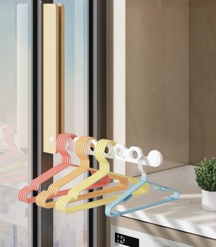 Natural Wood Folding Clothes Hanger Rack for Laundry Room, Wall Mounted Clothes Drying Rack, Laundry Drying Rack Foldable, Perfect for Small Spaces, Beech Wood White - Image 6