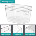 Sorbus Clear Storage Bins with Lids for Kitchen (Large, 10 Pack) - Image 6