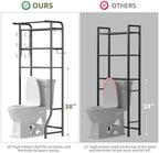 Simple Trending Over The Toilet Storage Cabinet, Metal Bathroom Shelf Organizer with Paper Holder and Hooks, 3 Tier, Black - Image 2
