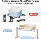 LAMU Pots and Pans Organizer for under Cabinet, 6-Tier Heavy Duty Pan Pot Organizers inside Cabinet Adjustable 14 to 24.57", Pot Rack Kitchen Cabinet Organization and Storage Holds up to 12" Cookware - Image 5