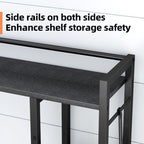 Over The Toilet Storage with Side Rack, 4-Tier Over Toilet Storage Rack with Thick Wood Top Shelf & 3 Small Side Shelves, Freestanding Bathroom Organizer for Bathroom, Laundry, Balcony (Black) - Image 3