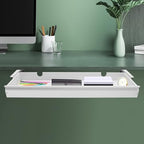 Xuthusman Under Desk Drawer, Under Desk Mounted Sliding Pull-Out Drawer Storage Organizer Space Saving Hidden Pull-Out Drawer for Office Home Desktop Accessories (White) by Xuthusman