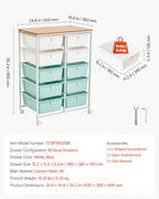 VEVOR Rolling Cart with Drawers, Double Row 10 Drawer Storage Organizer, Mobile Utility Cart, Wood Top, Steel Frame, Universal Casters & 2 Brakes, for Office, Classroom, Craft Room, Studio, Blue White - Image 7