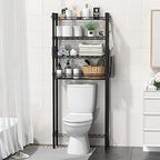 Hodonas Over Toilet Bathroom Organizer, Black, 26.97" x 9.84" x 67.32" - Image 5