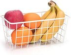 Hanging Kitchen Baskets Adhesive Sturdy Wire Storage Baskets with Kitchen Food Pantry Bathroom Shelf Storage No Drilling Wall Mounted,White,4 Pack - Image 7