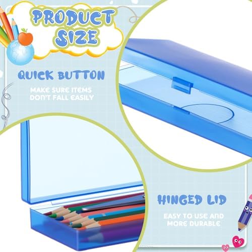 Fainne 24 Plastic Pencil Case Bulk, Single Layer, Assorted Colors, S - Image 3