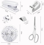 Office Supplies, White Desk Accessories,Desk Organizer,Phone Stand,Scissors,Stapler,Tape Dispenser,Binder clips,Staples,staple remover,Sticky Notes,Index Tabs,Clear Tape,Mini Box Cutter,Cool Pen.16pcs - Image 6