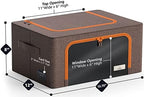 Sorbus Clothes Storage Bins, Clear Window & Handles (6 Pack, Brown) - Image 3